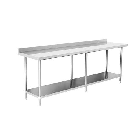 Enhanced SS & Equipment E-WTG-2484-2R-418 24" x 84" Stainless Steel Work Table with 2" Backsplash