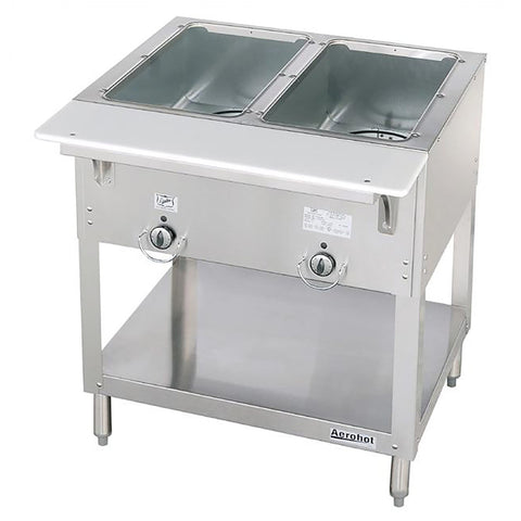 Duke Manufacturing E302SW Aerohot 2-Well Electric Hot Food Table with Cutting Board, 30 3/8 in