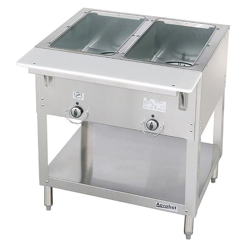 Duke Manufacturing E302SW Aerohot 2-Well Electric Hot Food Table with Cutting Board, 30 3/8 in