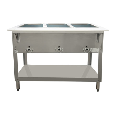Duke Manufacturing E303 208/1 Aerohot 3-Well Electric Steam Table with Cutting Board, 208V/1Ph