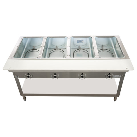 Duke Manufacturing E304 240/1 Aerohot Electric 4-Well Steam Table with Poly Cutting Board, 240V