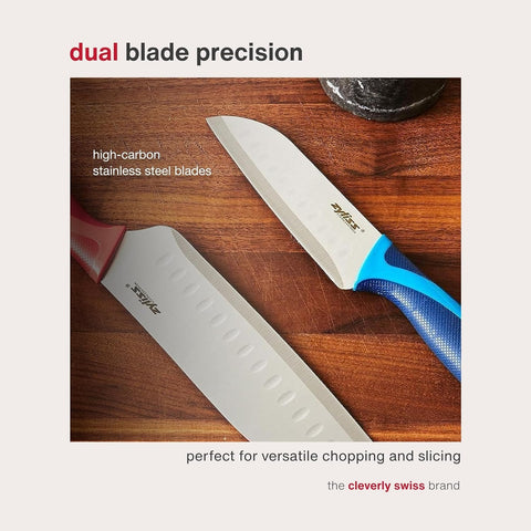 Zyliss E920190U 2-Piece Santoku Knife Set with Blade Guards