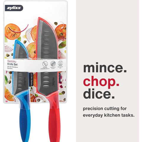 Zyliss E920190U 2-Piece Santoku Knife Set with Blade Guards