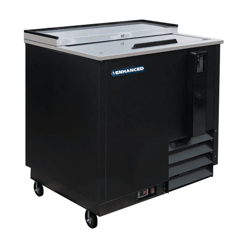 Enhanced Refrigeration EBC-36-HC-B 36" Wide Black Exterior Bottle Cooler Refrigerator