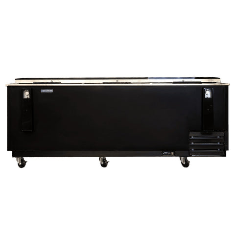 Enhanced Refrigeration EBC-95-HC Enhanced 95" Bottle Cooler Refrigerator, Black, 3-Slide Top Doors