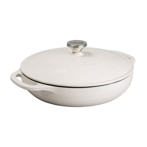 Lodge EC3CC43 3.6 Qt. Island Spice Red Enameled Cast Iron Casserole with Cover