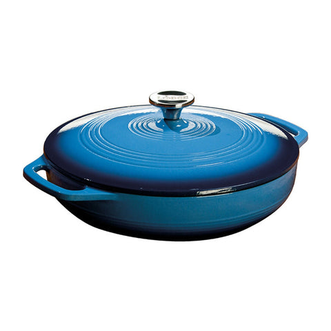 Lodge EC3CC43 3.6 Qt. Island Spice Red Enameled Cast Iron Casserole with Cover