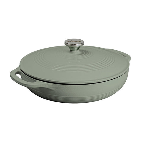Lodge EC3CC43 3.6 Qt. Island Spice Red Enameled Cast Iron Casserole with Cover