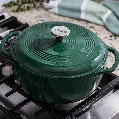 Lodge EC3D43 3 Qt. Island Spice Red Enameled Cast Iron Dutch Oven