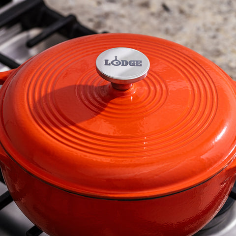 Lodge EC3D43 3 Qt. Island Spice Red Enameled Cast Iron Dutch Oven