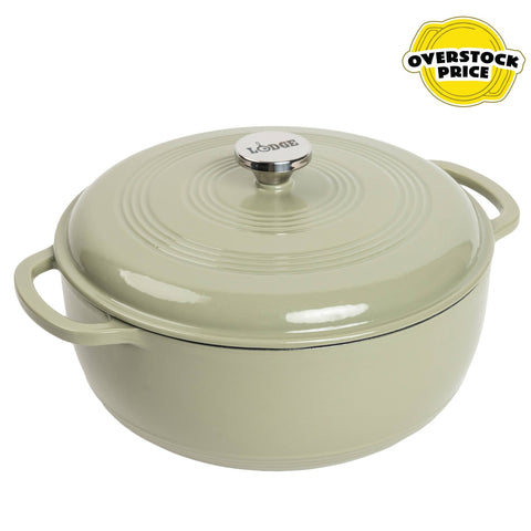 Lodge EC4D33 4.5 Quart Blue Enameled Cast Iron Dutch Oven