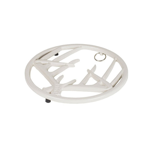 Lodge EC8AT08 8" Round Antler Trivet - Enameled Cast Iron, Biscotti