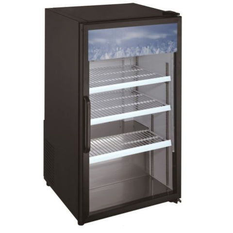 Enhanced Refrigeration ECGM-05R-HC Enhanced Merchandiser Refrigerator - 1 Glass Door, Black Exterior, Countertop, 5 Cu Ft