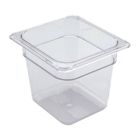 Cresco Resco EFP66C 1/6 Size Poly Food Insert Pan, 6" Deep, Clear