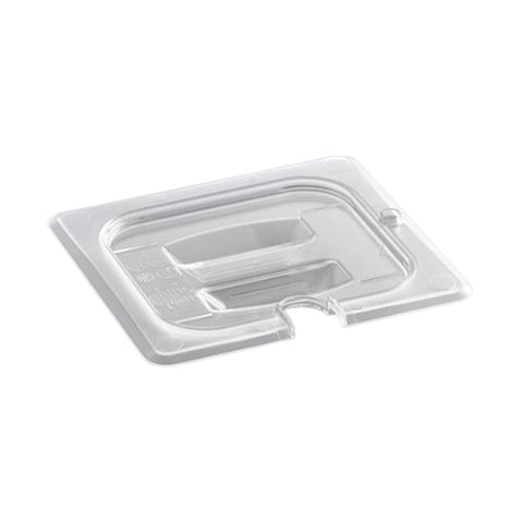 Cresco Resco EFPL60NC 1/6 Size Polycarbonate Insert Pan Lid with Spoon Notch, Clear