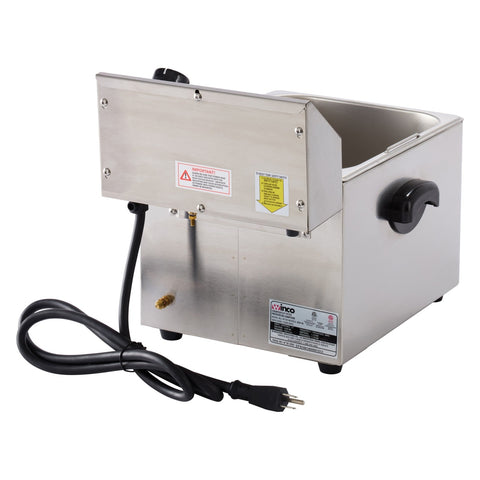 Winco EFS-16 Electric Countertop Single Well Deep Fryer (16 lb Oil Capacity)