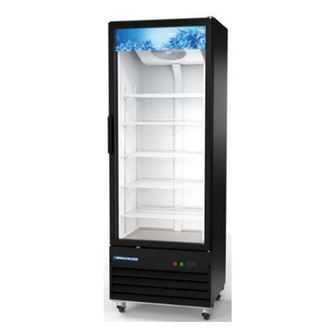 Enhanced Refrigeration EGDM-29R-HC Single Glass Door Refrigerated Merchandiser, Black Exterior