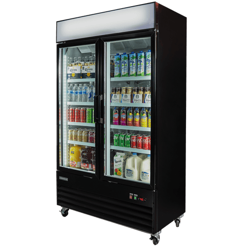 EGDM-48F-HC Enhanced Merchandiser Freezer, 2 Glass Doors