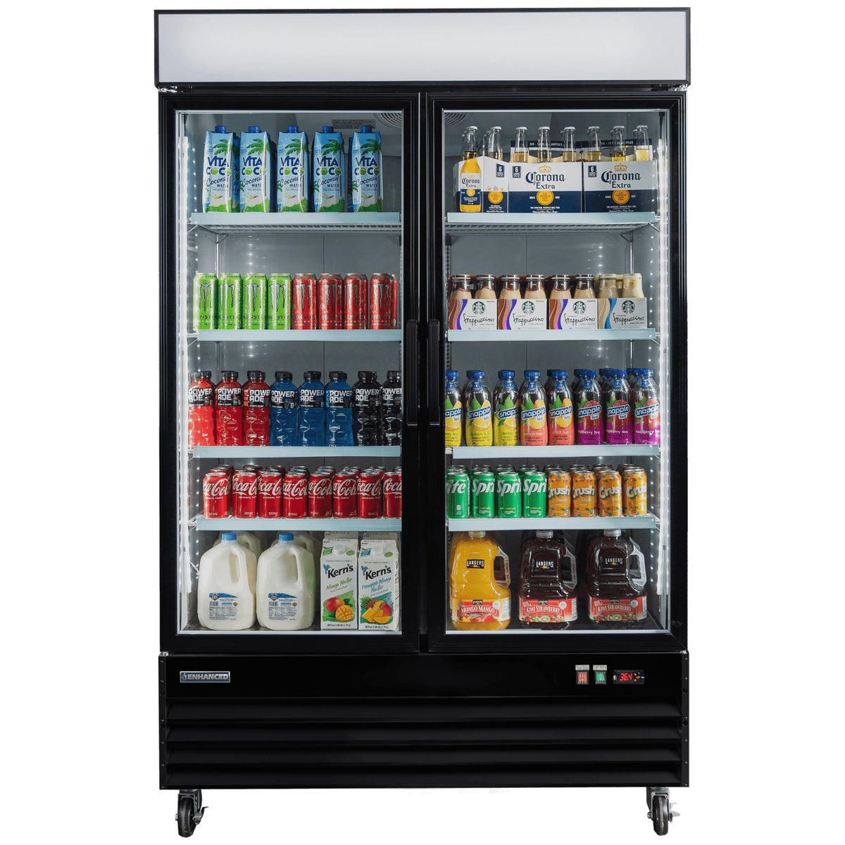 Enhanced Refrigeration EGDM-45R-HC 2-Glass Door Merchandiser Refrigerator, Black Exterior
