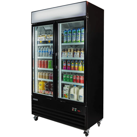Enhanced Refrigeration EGDM-48F-HC Merchandiser Freezer, 2-Glass Doors, Black Exterior