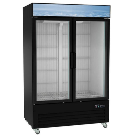 Enhanced Refrigeration EGDM-ICE2-HC 2-Door Glass Ice Merchandiser Freezer, 36 cu. ft., Black