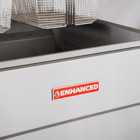 Enhanced Gas Equipment EGF-3ES 35 lb Natural Gas Commercial Deep Fryer, 70,000 BTU