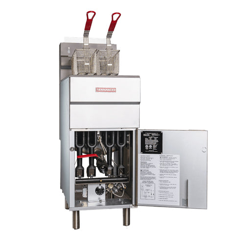 Enhanced Gas Equipment EGF-3ES 35 lb Natural Gas Commercial Deep Fryer, 70,000 BTU