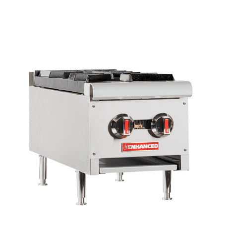 Enhanced Gas Equipment EGHP-2L Enhanced 12" 2-Burner Gas Hot Plate, 53,000 BTU