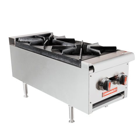 Enhanced Gas Equipment EGHP-2L Enhanced 12" 2-Burner Gas Hot Plate, 53,000 BTU