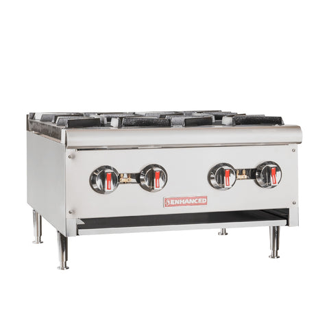 Enhanced Gas Equipment EGHP-4L Enhanced 24" 4-Burner Gas Hot Plate, 106,000 BTU