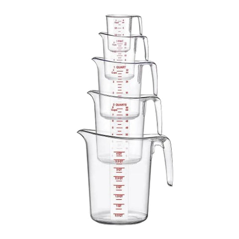 Cresco Resco EMC-5SET Enhanced Measuring Cup Set, 5-Piece, Clear