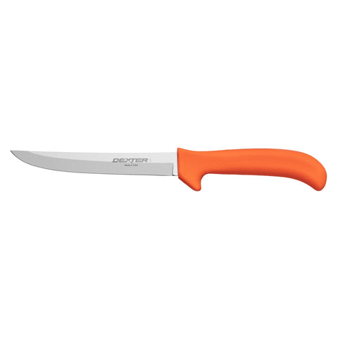 Dexter Russell EP156HG Sani-Safe 6" Hollow Ground Deboning Knife with Orange Handle