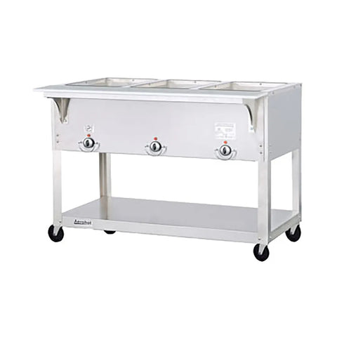 Duke Manufacturing EP303SW Aerohot Portable Electric Steam Table with 3 Sealed Wells and Carving Board