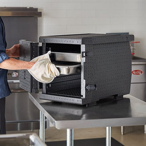 Cambro EPP300SW110 Cam GoBox Black Front-Loading EPP Insulated Food Pan Carrier