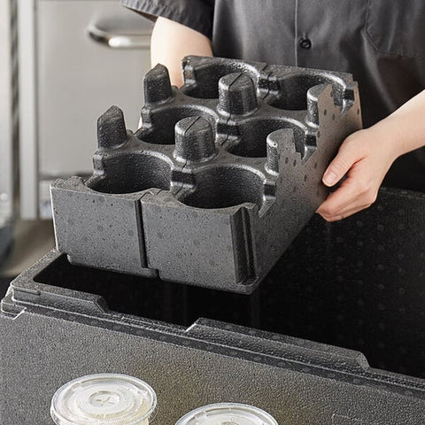 Cambro EPPBEVH2110 Cam GoBox 3-Compartment Insulated Beverage Cup Holder, 2-Pack