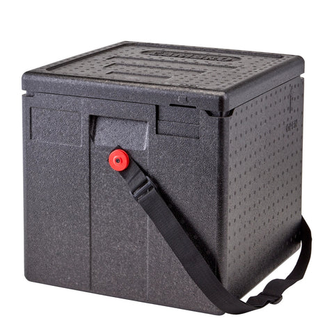 Cambro EPPMBWSTSW110 Cam GoBox Insulated Milk Crate Carrier with Strap (Black)