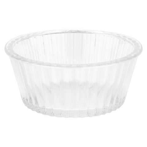 GET Enterprises ER-404-CL 4 oz. Clear Fluted SAN Ramekin, 3.75" dia. x 1.5" Deep