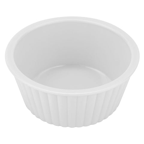 G.E.T. Enterprises ER-404-W 4 oz. White Fluted SAN Plastic Ramekin