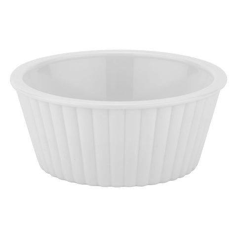 G.E.T. Enterprises ER-404-W 4 oz. White Fluted SAN Plastic Ramekin