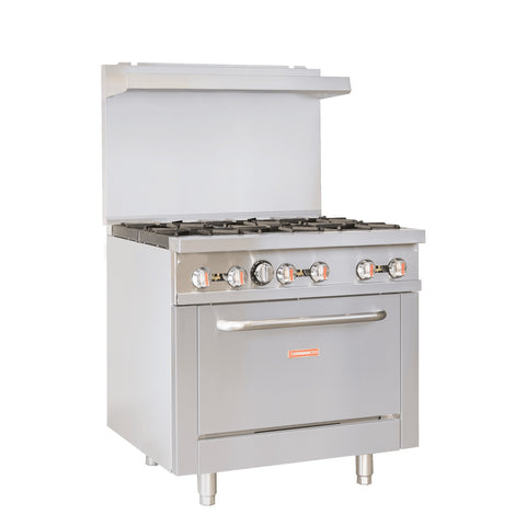 Enhanced Gas Equipment ER-6 Enhanced 36" 6-Burner Gas Range with Oven
