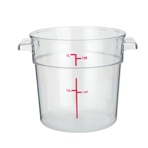 Cresco Resco ERC1C 1 Qt. Clear Round Polycarbonate Food Storage Container