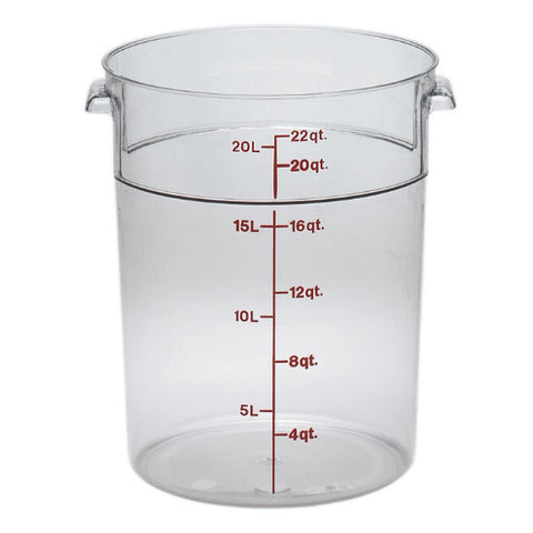 Cresco Resco ERC22C 22 Qt Clear Round Polycarbonate Food Storage Container