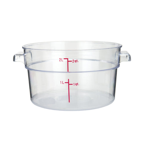Cresco Resco ERC2C Round Polycarbonate Food Storage Container, 2 Qt, Clear