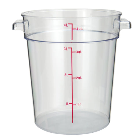 Cresco Resco ERC4C Round Polycarbonate Food Storage Container, 4 Qt, Clear