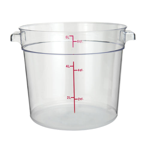 Cresco Resco ERC6C Round Polycarbonate Food Storage Container, 6 Qt, Clear