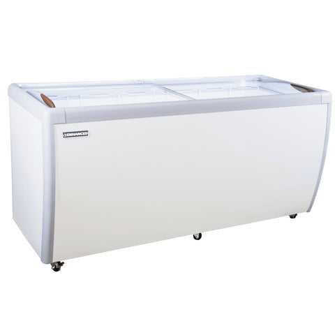 Enhanced Freezers ERI-560 Enhanced 71" Sliding Flat Glass Lid Freezer Display with 6 Baskets