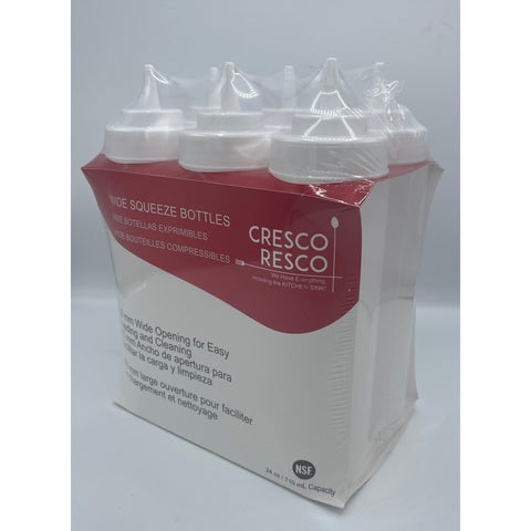 Cresco Resco ESBW-24PK 24oz Wide Mouth Squeeze Bottle, Pack of 6