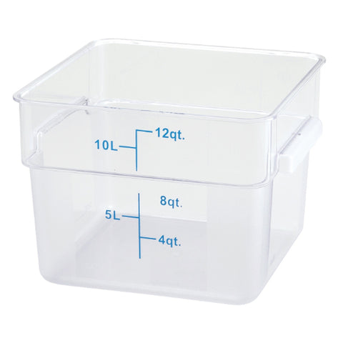 Cresco Resco ESC12C 12 Qt. Square Clear Polycarbonate Food Storage Container