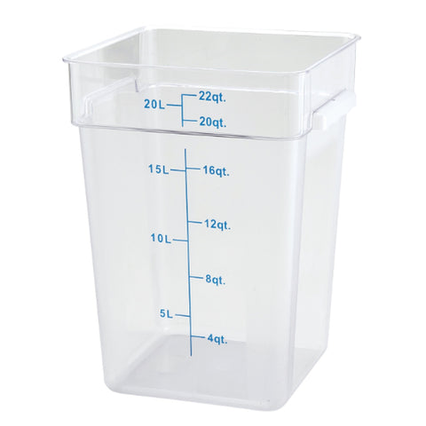 Cresco Resco ESC22C 22 Qt. Square Clear Polycarbonate Food Storage Container