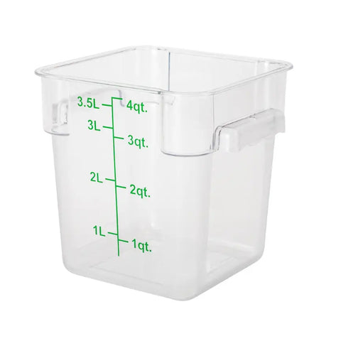 Cresco Resco ESC4C 4 Qt. Square Clear Polycarbonate Food Storage Container